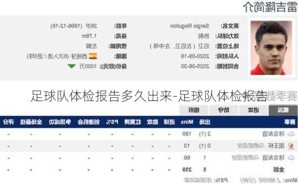 足球队体检报告多久出来-足球队体检报告