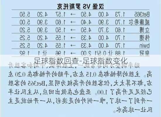 足球指数回查-足球指数变化