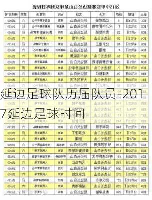 延边足球队历届队员-2017延边足球时间