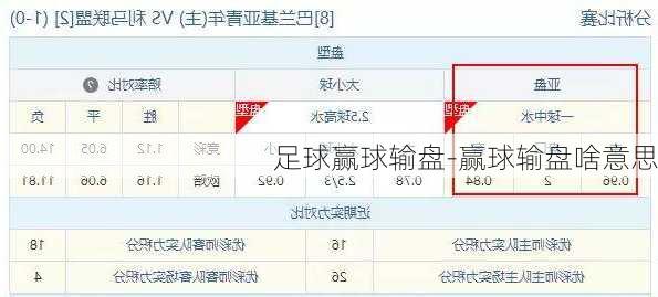足球赢球输盘-赢球输盘啥意思