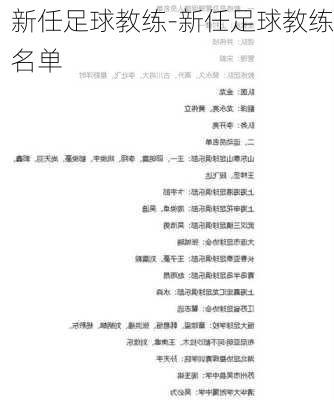 新任足球教练-新任足球教练名单